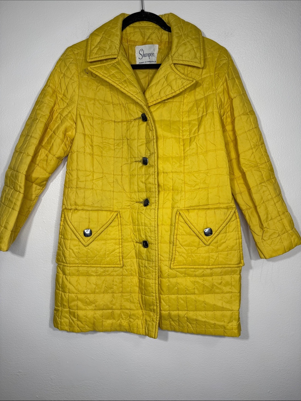 Women's Vintage 60s-70s Yellow Quilted Coat